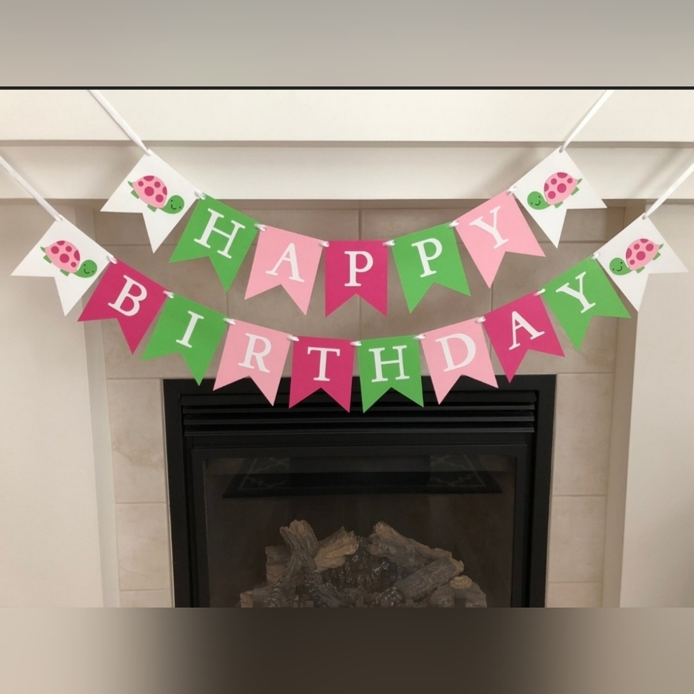 Turtle Birthday Banner